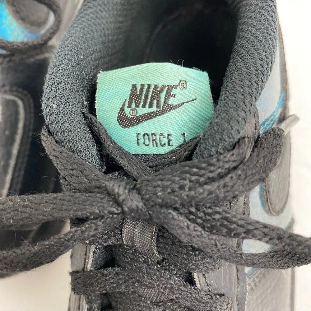 Nike Air Force 1 size 10C Toddler Black Blue Baby Dragon Sneakers BV6063-001